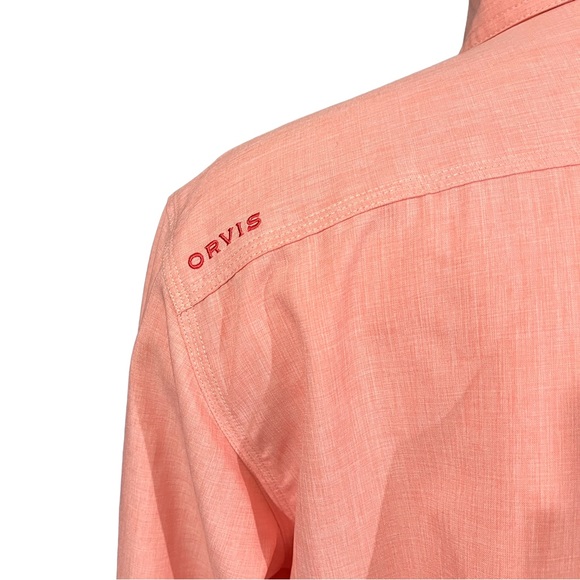 Orvis Men Tech Chambray Work Shirt Sz M Long Sleeve Button Up Quick Dry UPF 30+ - Picture 5 of 16